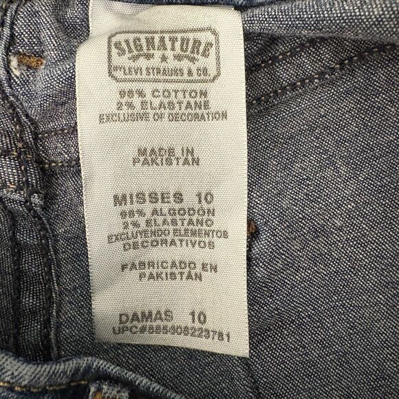 Signature by Levi Strauss & Co. Girls 28x22 Dark Wash Denim Cropped Jeans - Picture 4 of 9